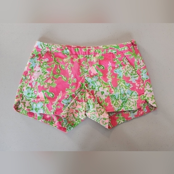Lilly Pulitzer Adie Shorts Southern Charm Pink/Green Women's Size 00. - Picture 1 of 7